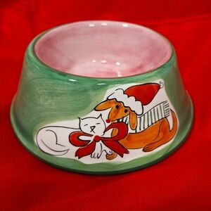 Trish Richman For At Home Ceramic Dog / Cat Food Bowl